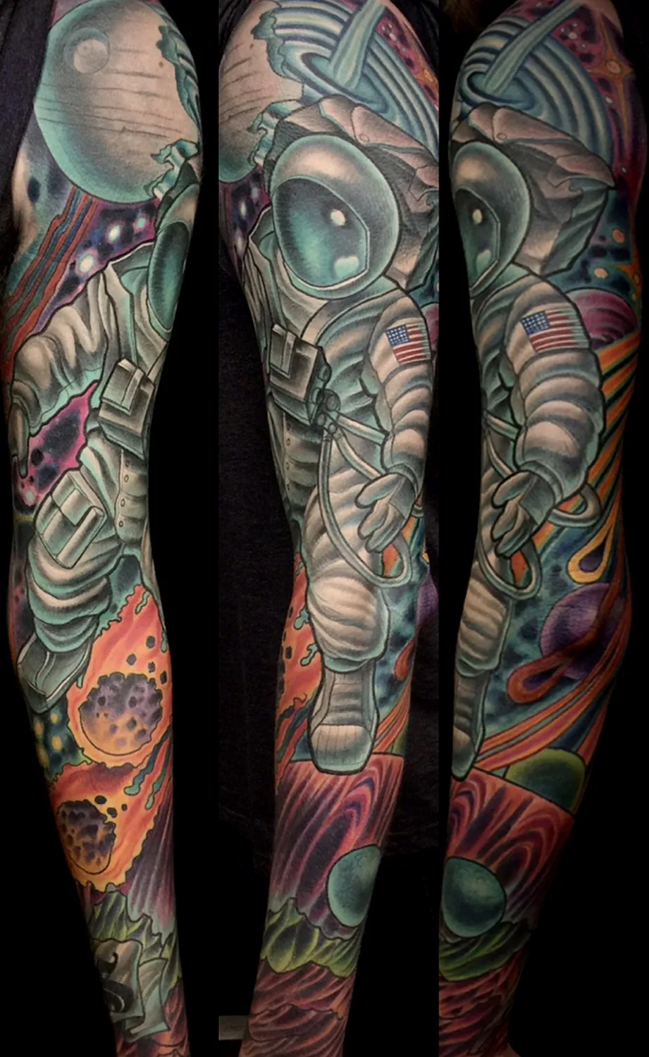 Illustrative biomech alien color sleeve by Terry Ribera, San Diego