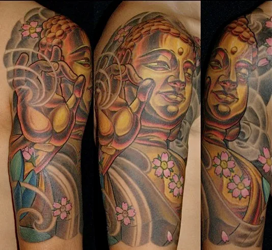Illustrative serene faces color sleeve by Terry Ribera, San Diego