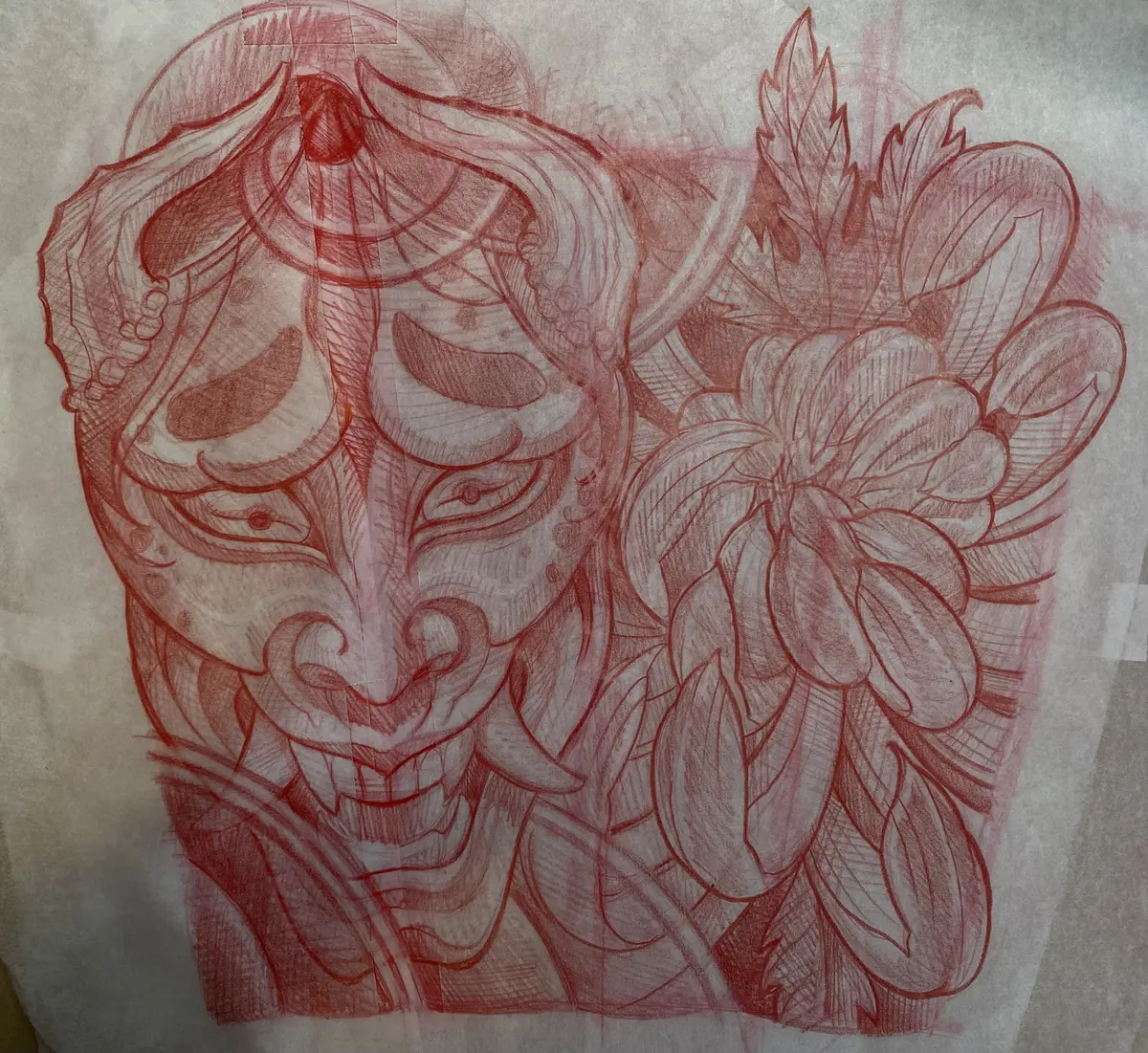 Custom tattoo design sketch 01 from a drawing consultation with Terry Ribera at Remington Tattoo, San Diego