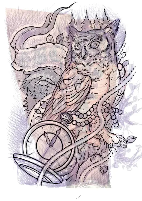 Custom tattoo design sketch 03 from a drawing consultation with Terry Ribera at Remington Tattoo, San Diego
