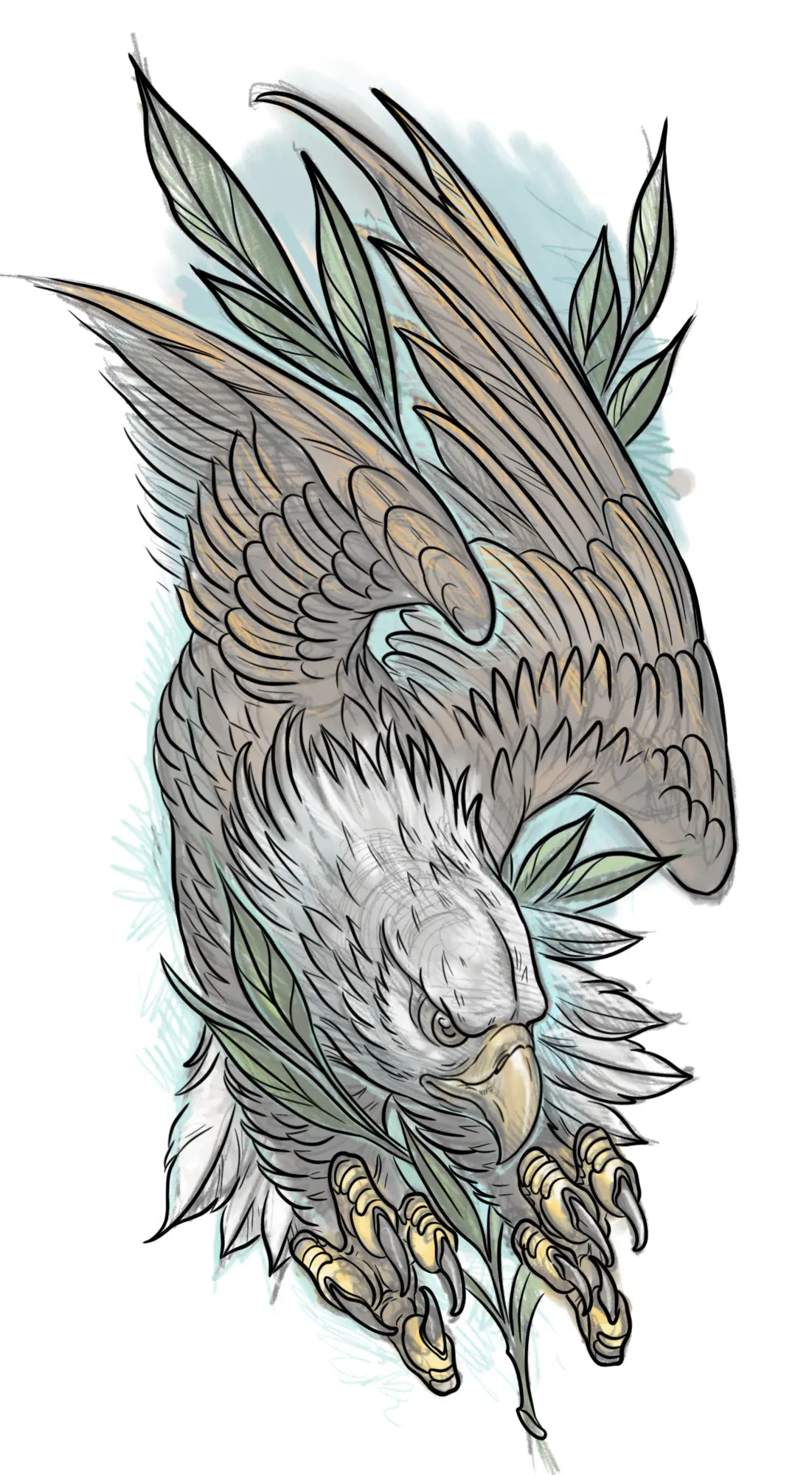 Custom tattoo design sketch 35 from a drawing consultation with Terry Ribera at Remington Tattoo, San Diego