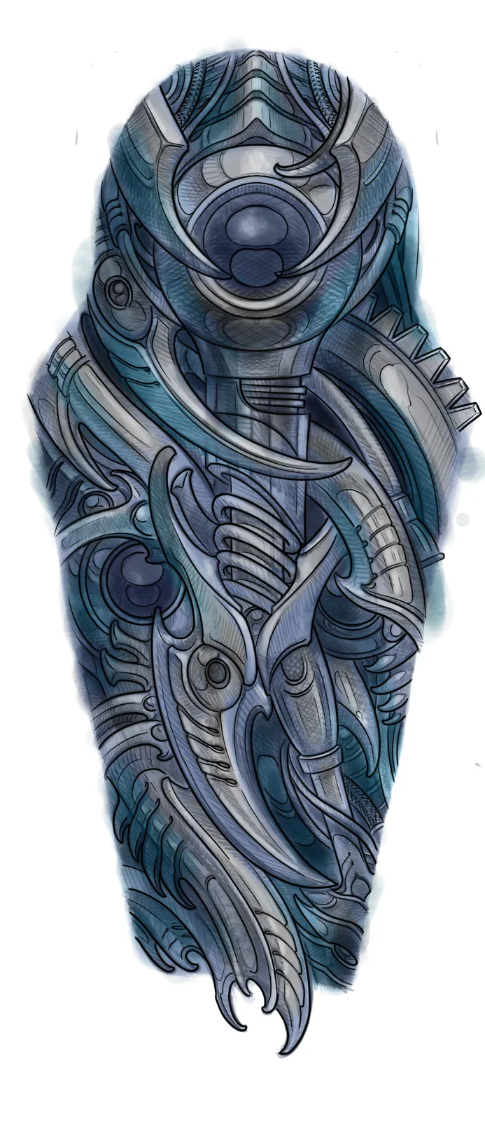 Grey biomechanical panel design by Terry Ribera, San Diego